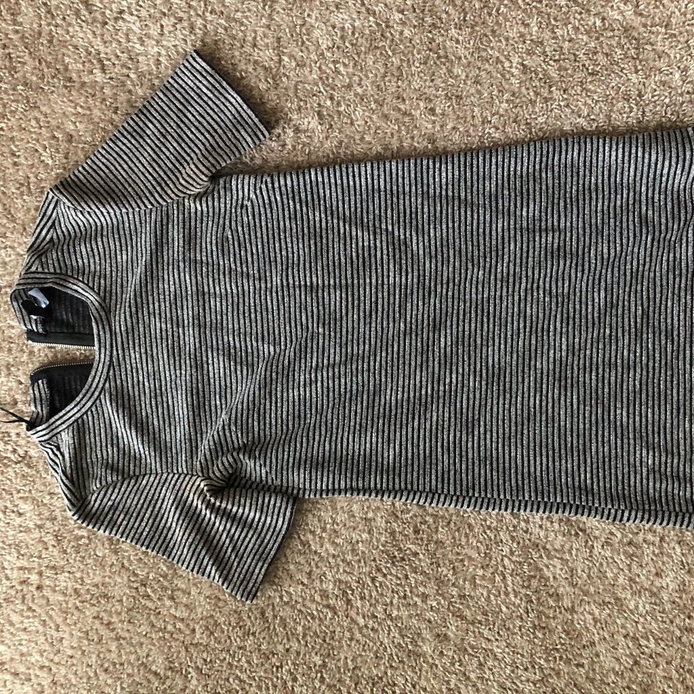 Stripped Black and Gray Mini Dress
